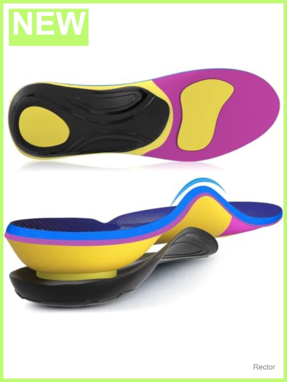 Plantar Fasciitis Insoles High Arch Support Heavy Duty Shock Absorbing Trim to